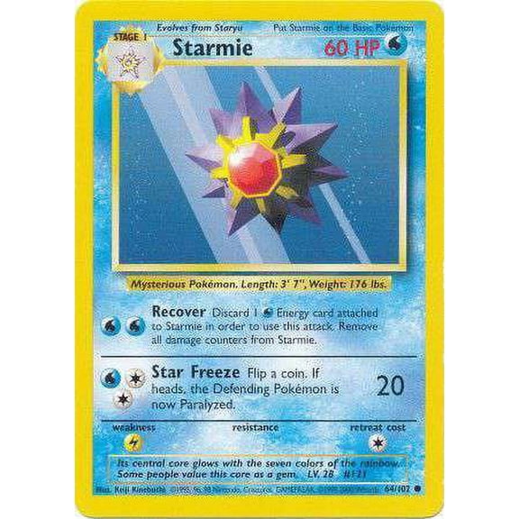 Pokemon Base Set Common Starmie #64