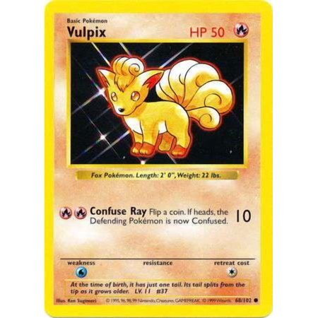 Pokemon Base Set Common Vulpix #68 (Shadowless)