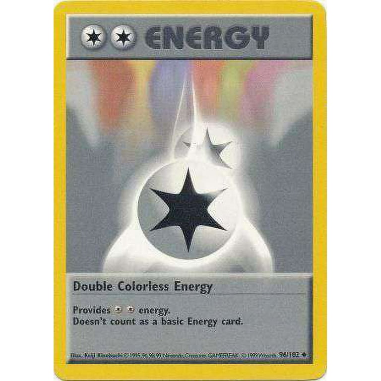 pokemon energy cards base set Double Colorless #96 (Shadowless) Energy Form Vintage Common - Set/4 Energy