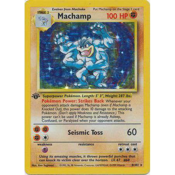 Pokemon Base Set Holo Rare Machamp #8