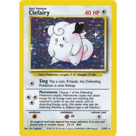 Pokemon Base Set Holo Rare Rare Holo Clefairy #5
