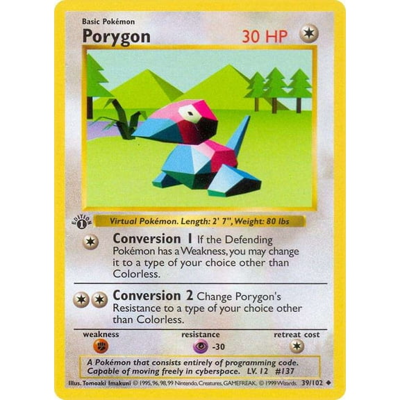 Pokemon Base Set Uncommon Porygon #39