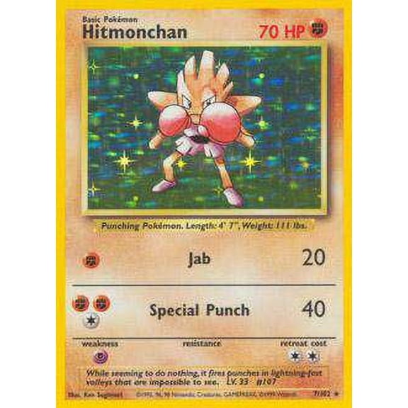 Pokemon Base Set Rare Holo Hitmonchan #7