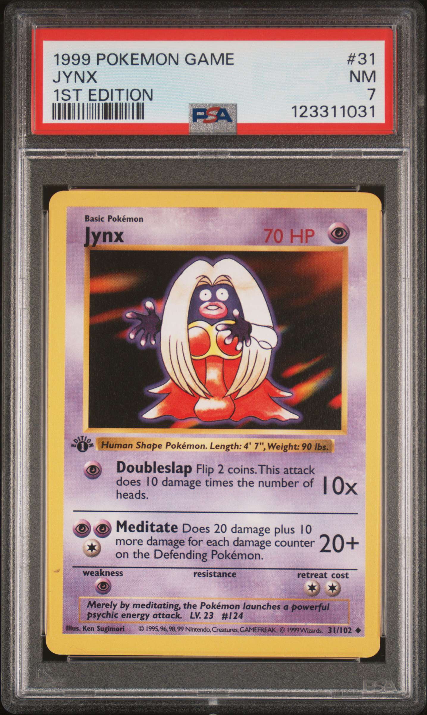 Jynx Pokémon Card – Uncommon Rare – Base Set 31/102 – Collectible TCG/CCG Game Card
