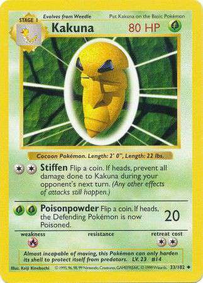 Pokemon Base Set Uncommon Kakuna #33 (Shadowless) - Walmart.com