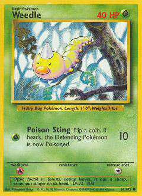1995 weedle pokemon card value 69/102 Amazon.com: The Unofficial Wizards of the Coast Pokemon Card Value Price  Guide eBook : Apps, Steven: Books