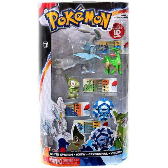 TOMY Pokemon 4 Model Gift Pack, White Kyurem, Axew, Crygonal, Virizion, Action Figures