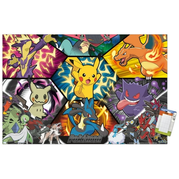 Pokemon: Battle Art - Group Wall Poster, 22.375" x 34"