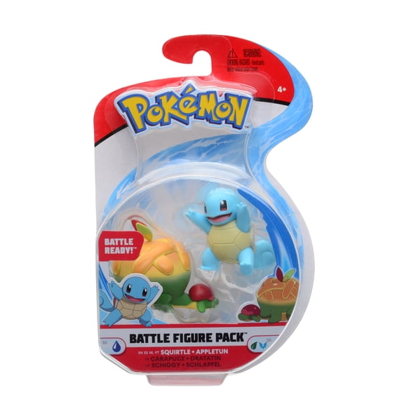 Pokemon Battle Figure 2 pack  - Features 2 inch Squirtle & Appletun Battle Figures