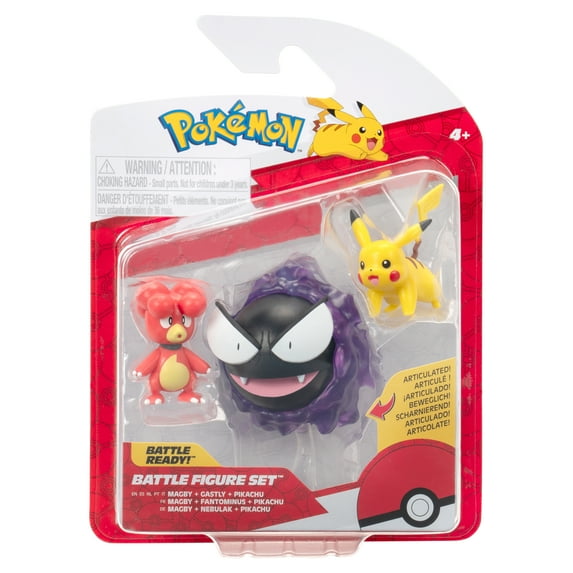 Pokemon Battle Figure 3 Pack - Features 2 inch Charmander and Trubbish and 3 inch Poliwhirl Battle Figures