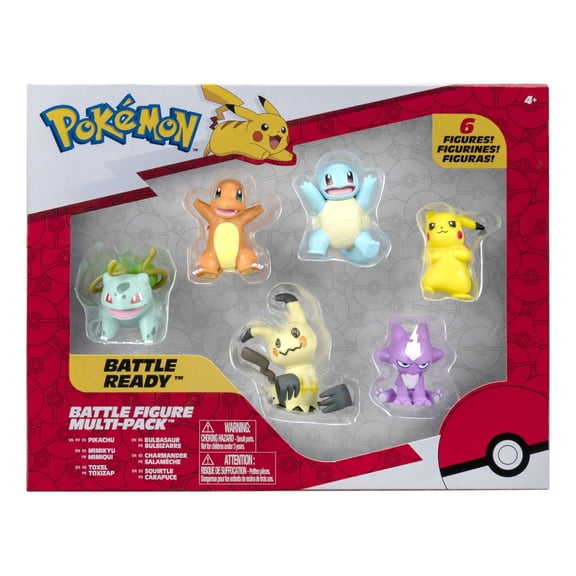 Pokemon Battle Figure Pikachu, Mimikyu, Toxel, Bulbasuar, Charmander & Squirtle Figure