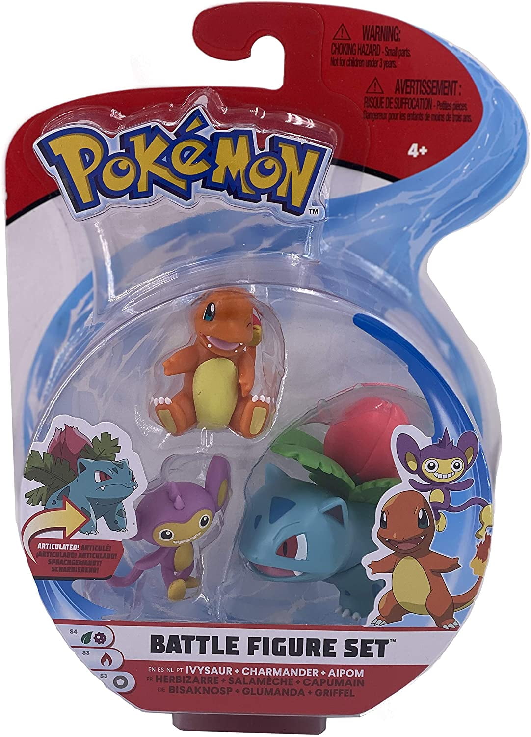 Pokemon Characters Battle Figure Set Toy 3-Pack; Ivysaur, Charmander ...