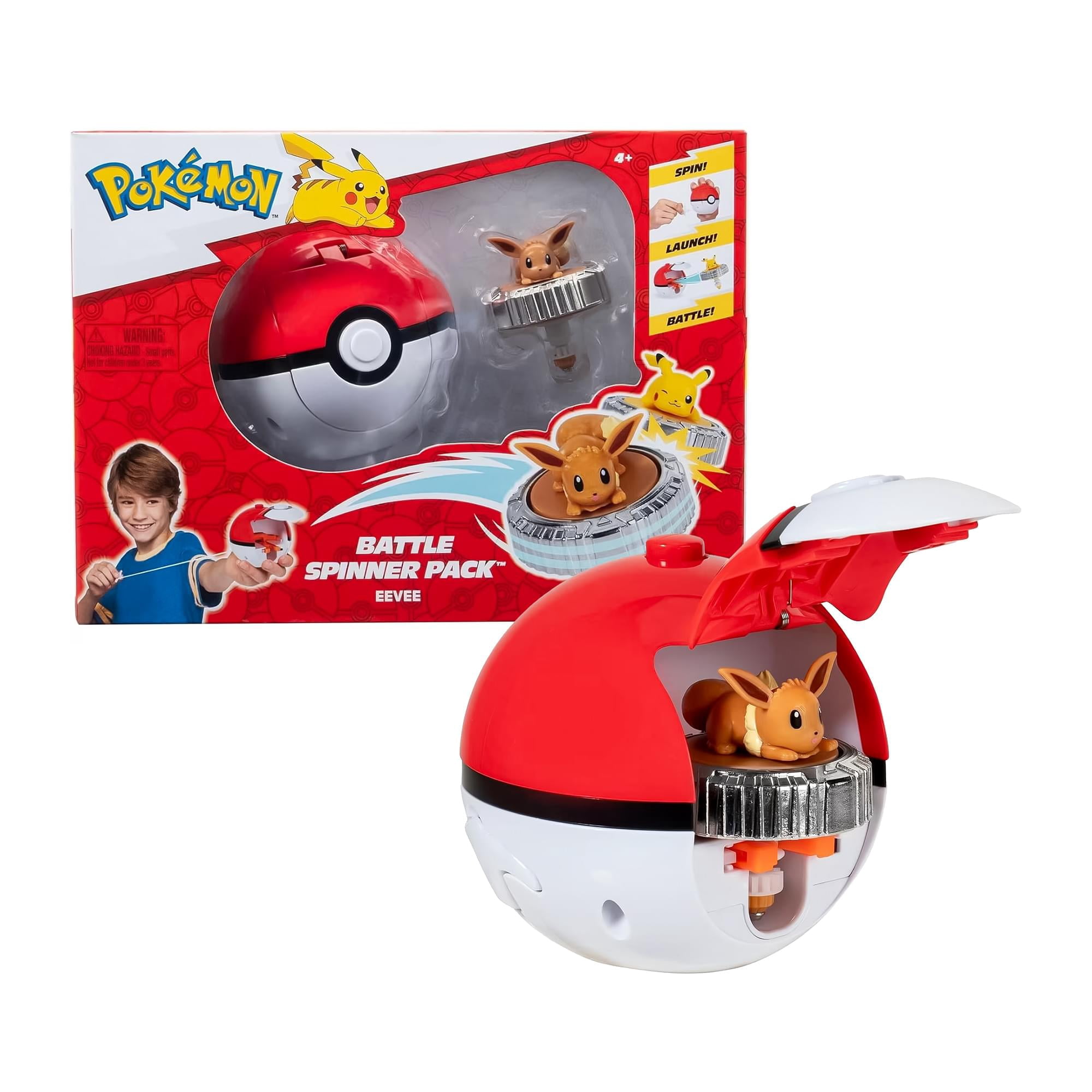 Pokemon Battle Spinning Top and Poke Ball Launcher| Eevee - Walmart.com