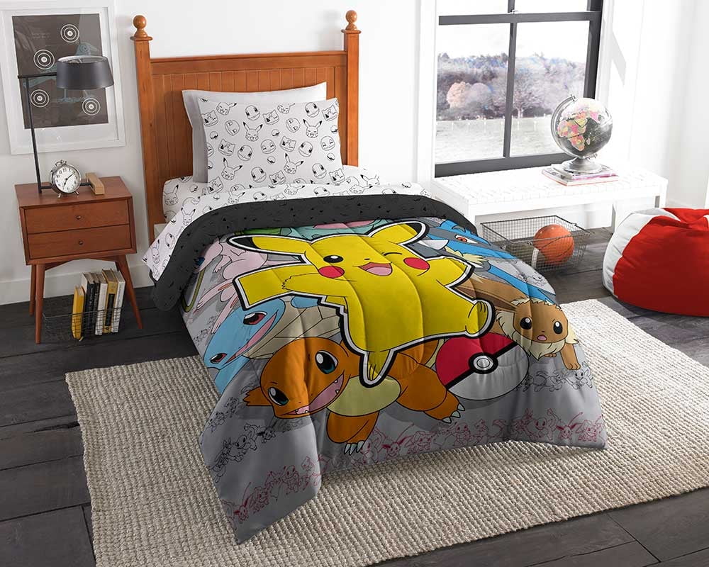 Pokemon Kids Twin Bed in a Bag Tie Dye Gaming Bedding Comforter and Sheets Walmart