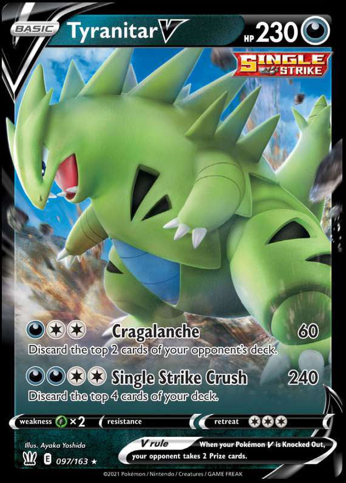 tyranitar v pokemon card Strikers V Collector's Tin Battle Styles Pokemon Card, Tyranitar