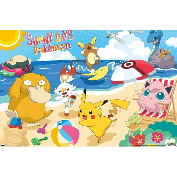 Pokemon - Beach Party Wall Poster, 22.375" x 34"