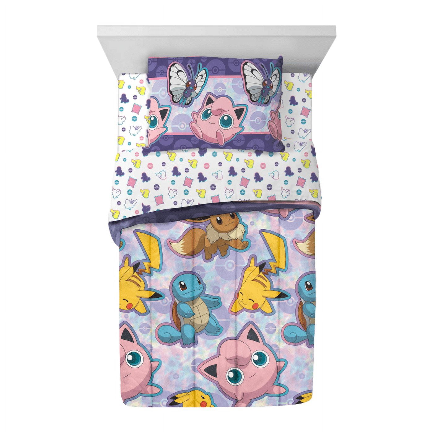 Pokemon Bed in a Bag Set, Twin Size, Multicolor, 100 Polyester, 4