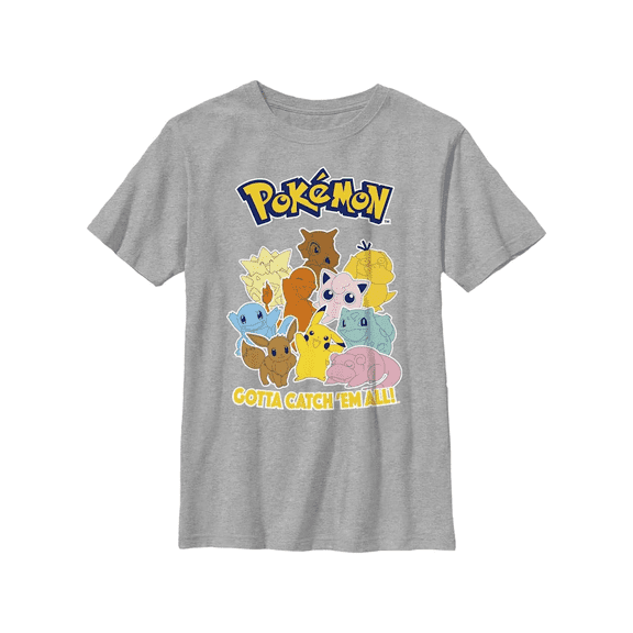 Pokemon Big Boys Catch Em All T-Shirt, Sizes 8-20