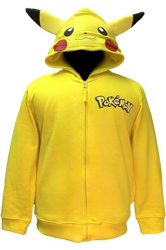 Pokemon Big Boys Pikachu Costume Hoodie, Yellow, Small/8