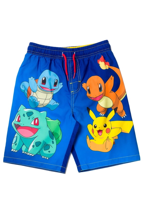 Pokemon Big Boys Swim Trunks Bathing Suit Blue 8