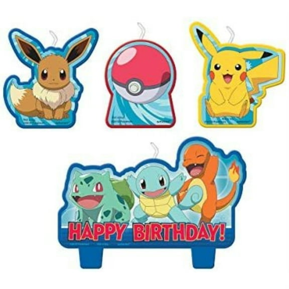 Pokemon Birthday Character Candle Set - 4 pcs