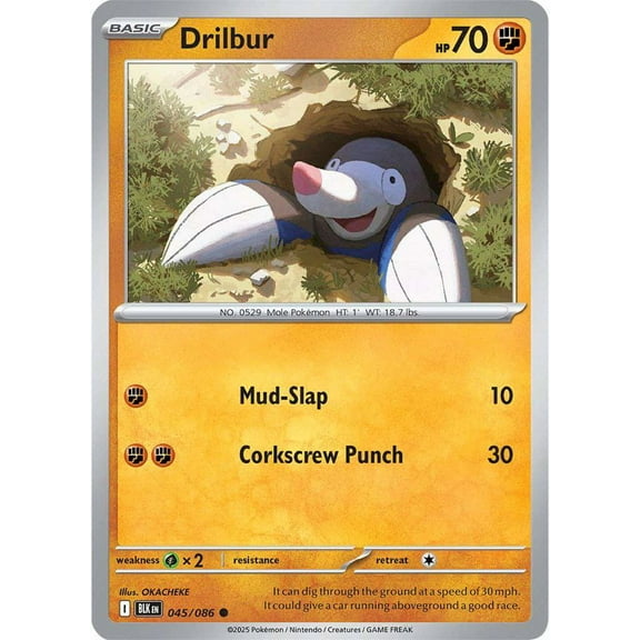 Pokemon Black Bolt Common Drilbur #45