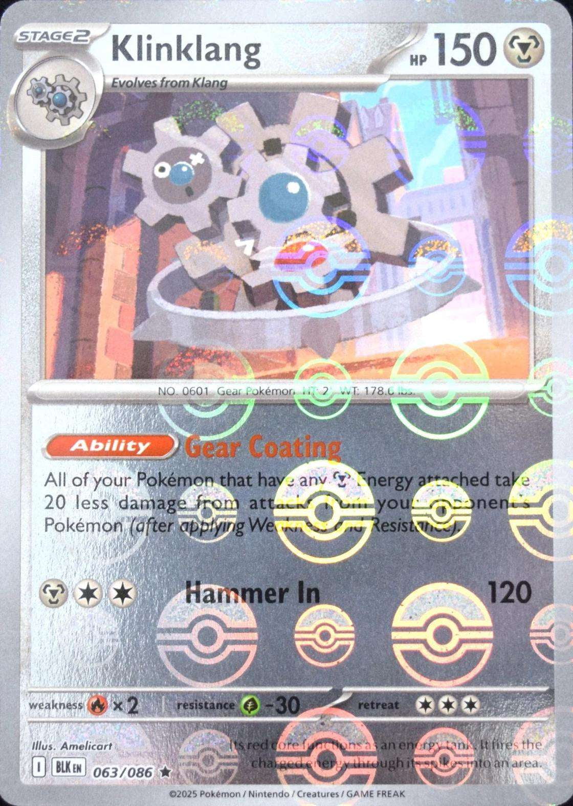 Pokemon Black Bolt Rare Klinklang #63 (Poke Ball Pattern) - Walmart.com Pokemon Black Bolt Rare Klinklang #63 (Poke Ball Pattern) - Walmart.com