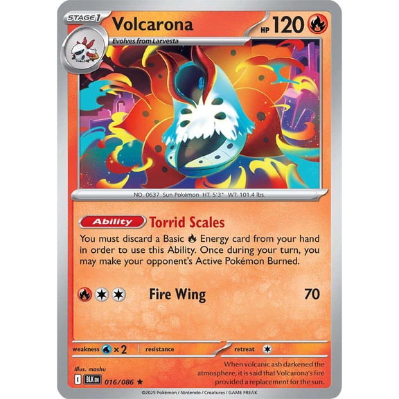 Pokemon Black Bolt Rare Volcarona #16