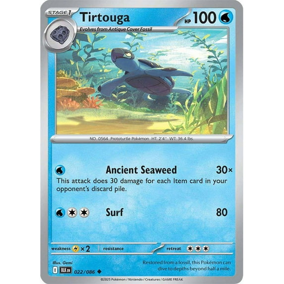 Pokemon Black Bolt Uncommon Tirtouga #22