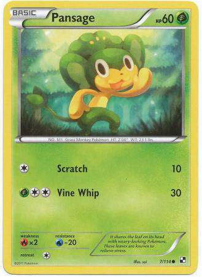 pansage pokemon card Pokemon Black & White Base Set Common Pansage #7