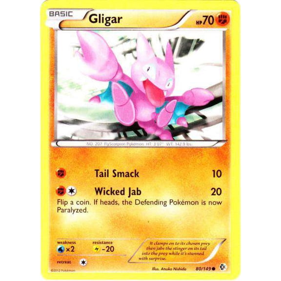 Pokemon Black & White Boundaries Crossed Common Gligar #80