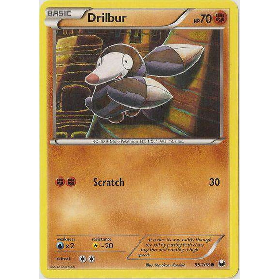 Pokemon Black & White Dark Explorers Common Drilbur #55