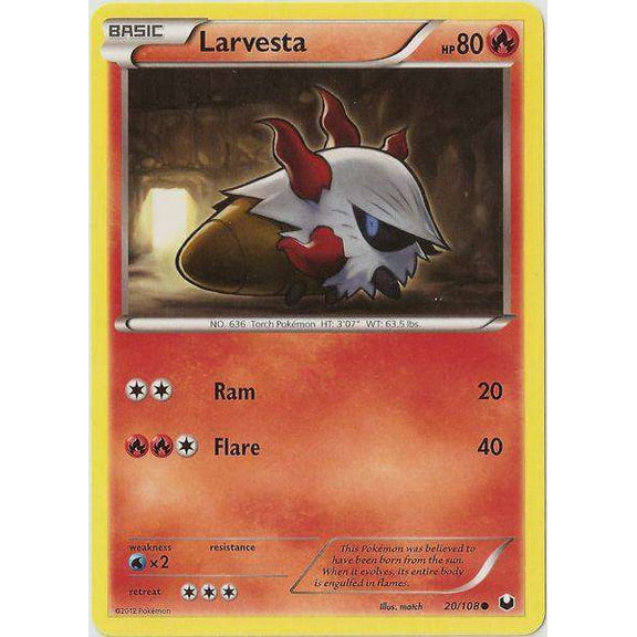 Pokemon Black & White Dark Explorers Common Larvesta #20