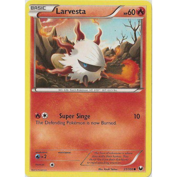 Pokemon Black & White Dark Explorers Common Larvesta #21