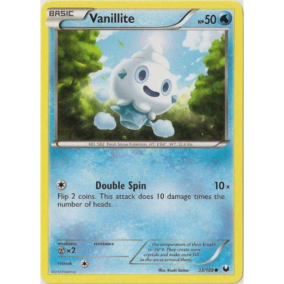 Pokemon Black & White Dark Explorers Common Vanillite #33