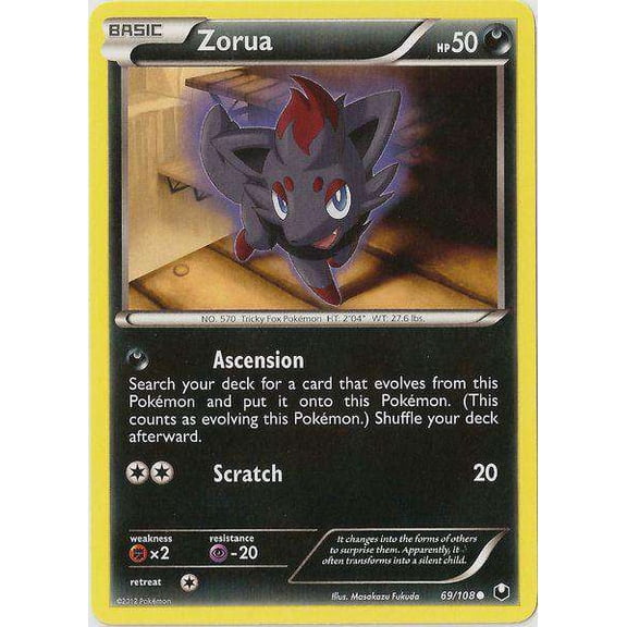 Pokemon Black & White Dark Explorers Common Zorua #69