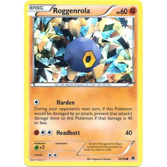Pokemon Black & White Promo Single Card Rare Cracked Ice Holo Roggenrola #49