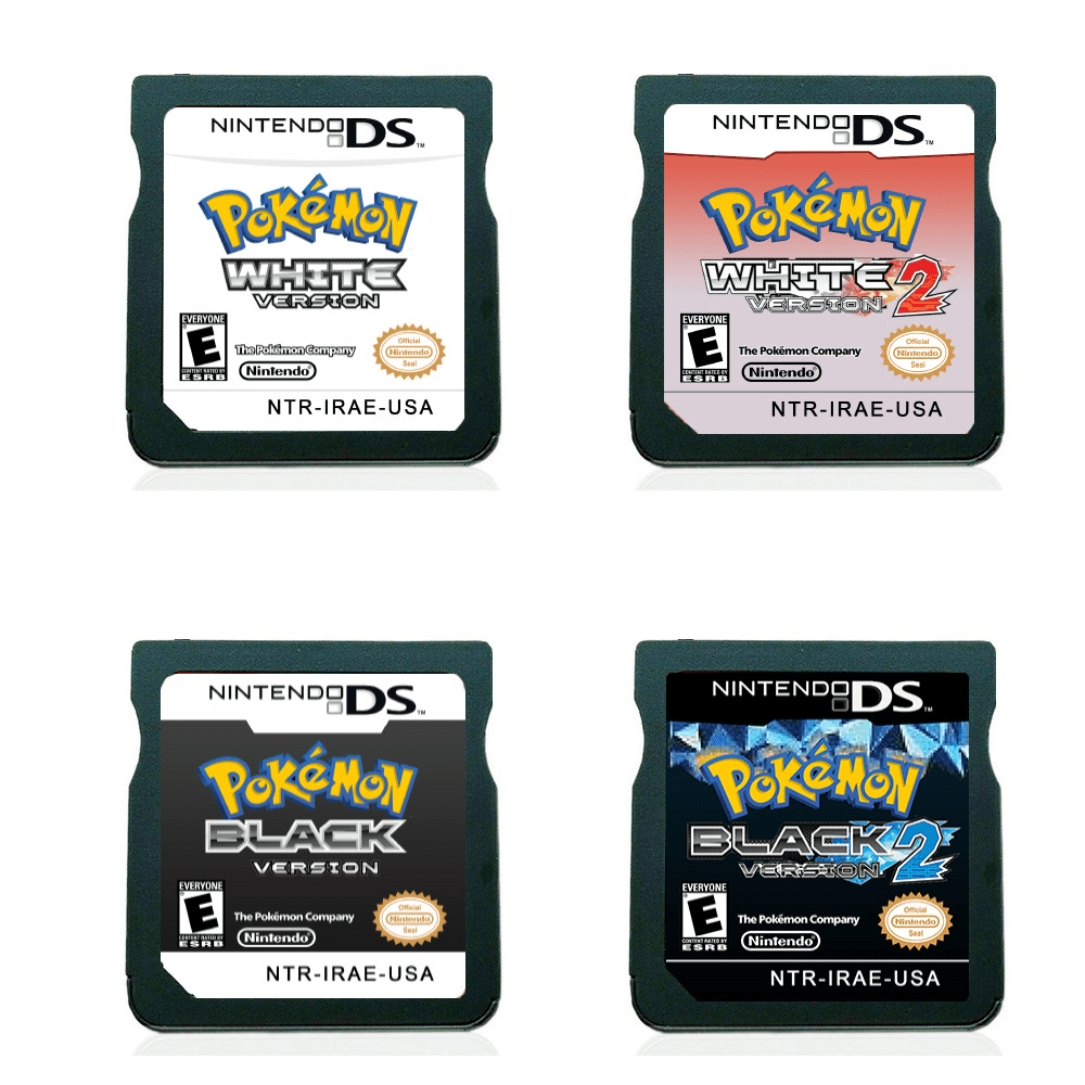 Pokemon Black and White 1+2 4pcs set - NDS Game Cartridge DS Game Only ...