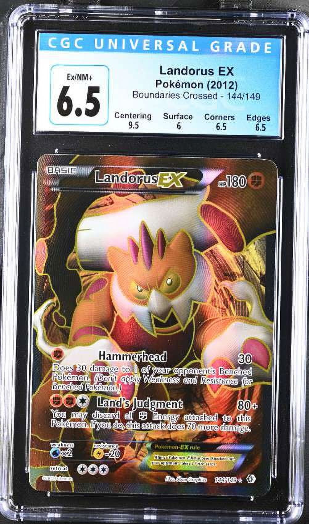 Pokemon Boundaries Crossed Landorus EX #144 (CGC - Ex/NM+