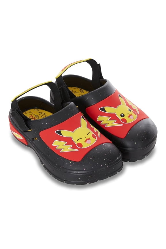 Pokemon Boy’s Clog Sandal, Classic Comfort Molded EVA Clog Pikachu Sandal Slippers for Kids Black - 12