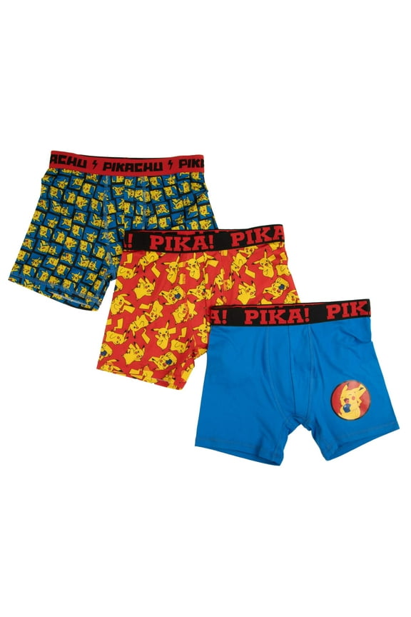 Pokemon Boys' 4-10 Boxer Briefs, 3 Pack