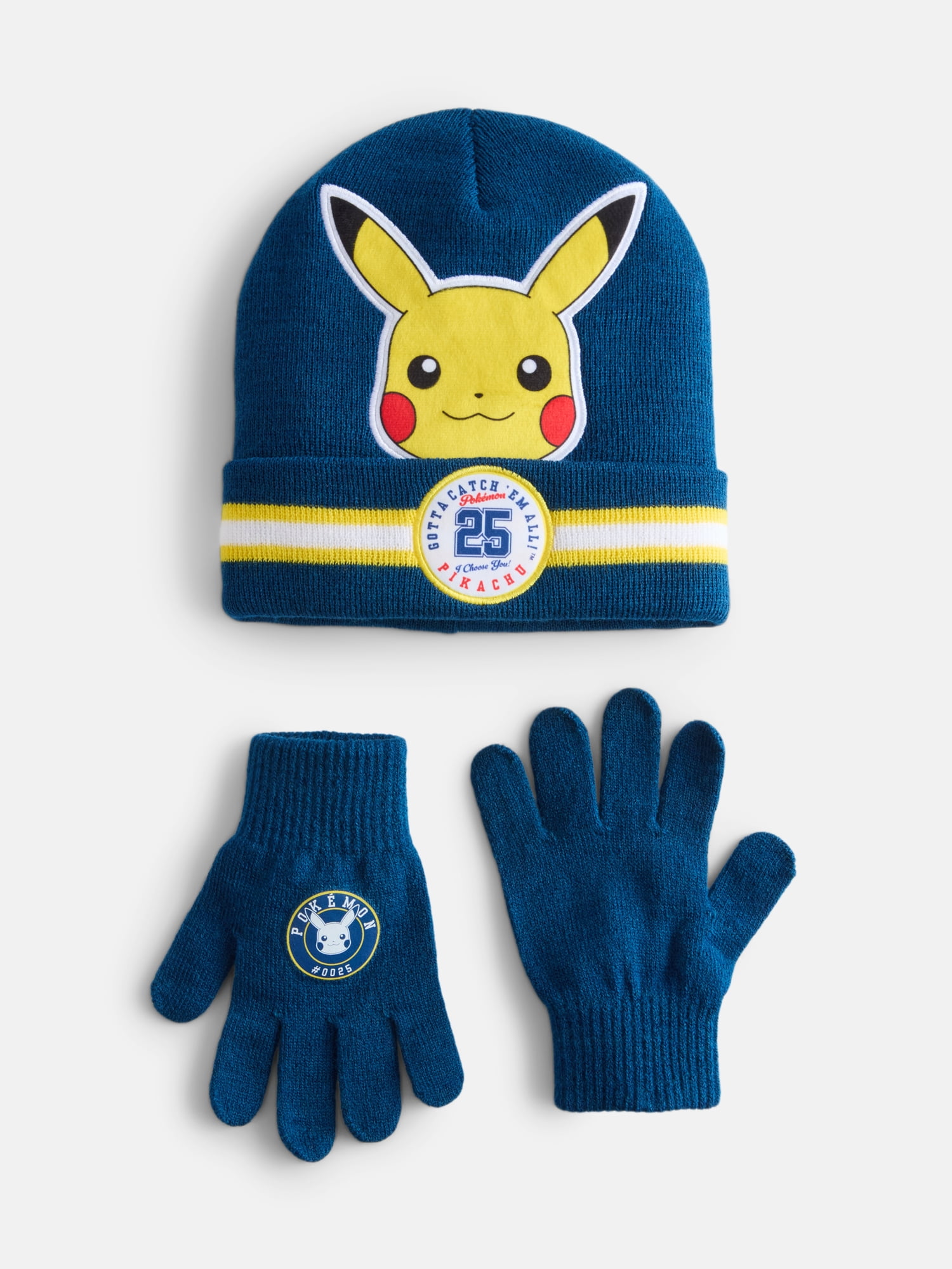 Pokemon Boys Beanie and Gloves Set, 2 Piece
