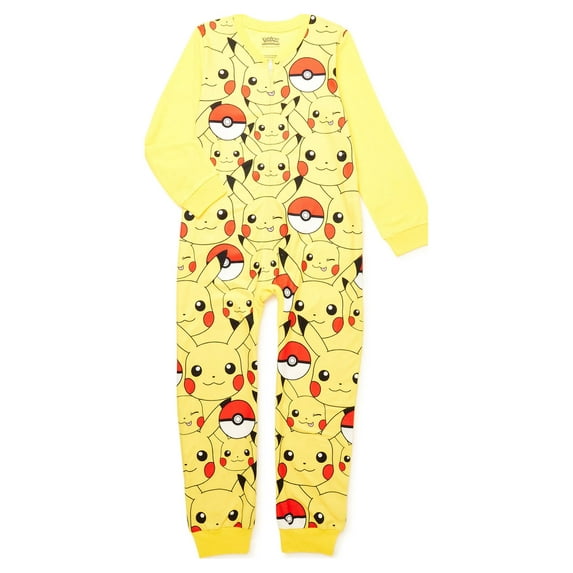 Pokemon Boys Classic One-Piece Union Suit Pajamas, Sizes 4-12