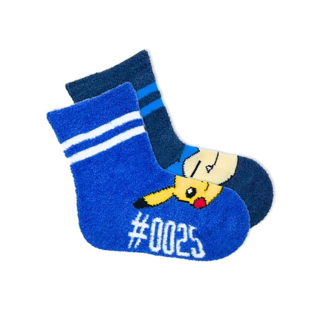 Pokemon Boys Cozy Socks, 2-Pack, Sizes S/M-M/L