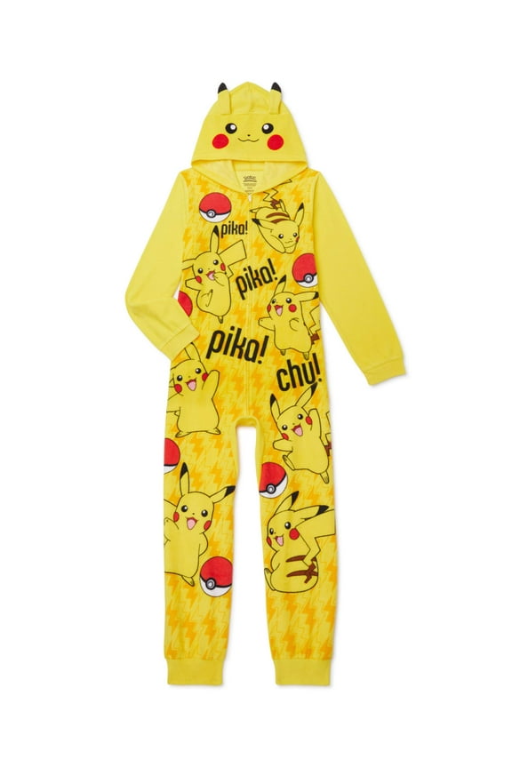 Pokemon Boys Exclusive Hooded Pajama Blanket Sleeper Sizes 4-16
