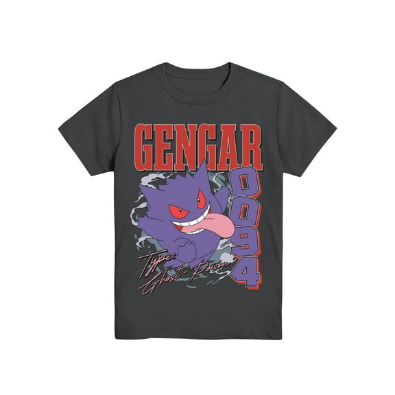 Pokemon Boys Gengar T-Shirt , Crew Neck, Short Sleeve, Graphic Tee, Sizes 4-18