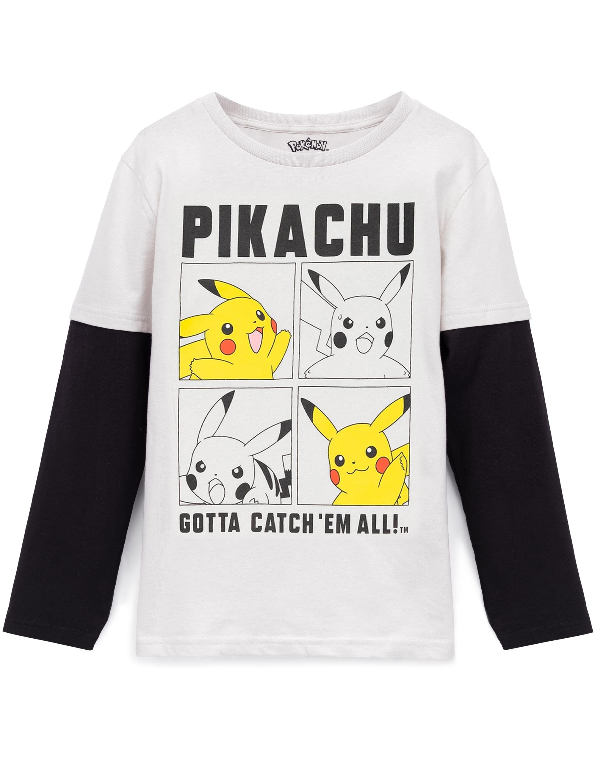 Pokemon Pikachu Graphic Long Sleeve T-Shirt Tee for Little Pokemon Pikachu Graphic Long Sleeve T-Shirt Tee for Little