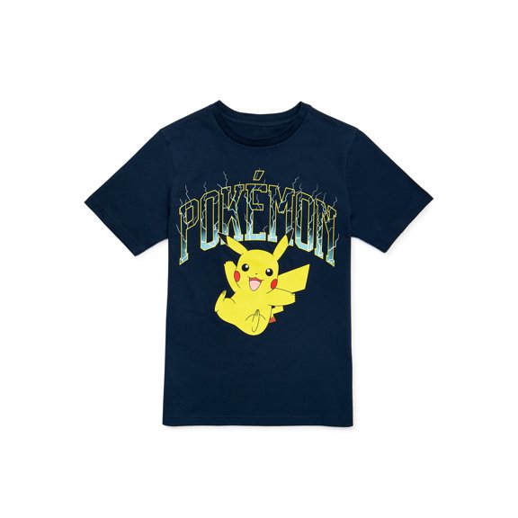 Pokemon Boys Lightning Crew Neck T-shirt with Short Sleeves, Sizes 4-18 (Boys)