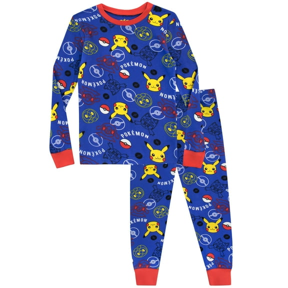 Pokemon Boys' Long Sleeve Pikachu Pajamas, Sizes 3T-14