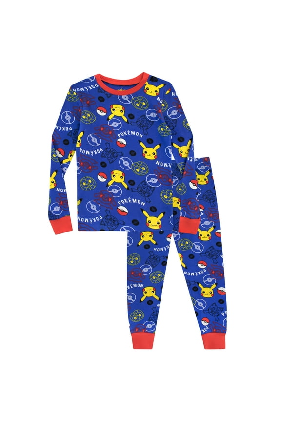 Pokemon Boys' Long Sleeve Pikachu Pajamas, Sizes 3T-14
